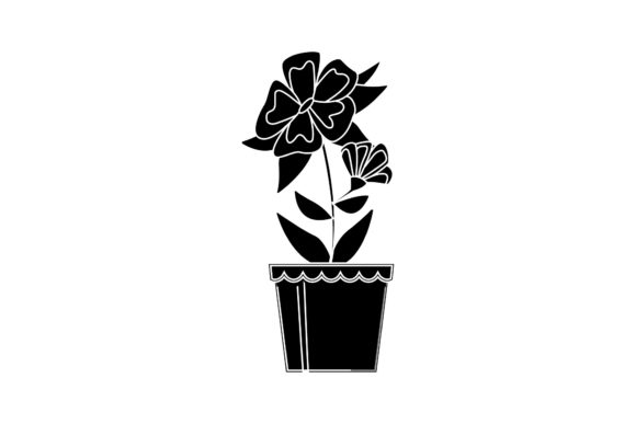 Flowers Beautiful Spring Black Icon Graphics and Illustrations