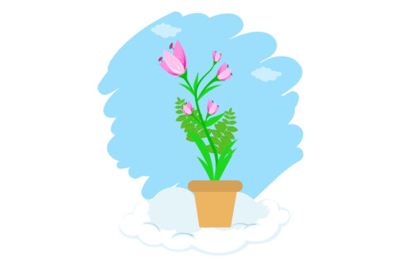 Flowers Lily Beauty Cloud Design Graphics and Illustrations