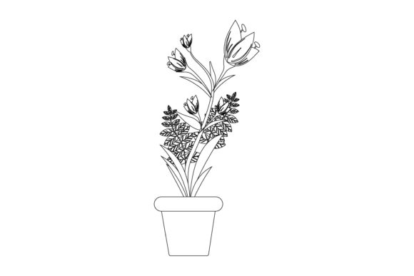 Flowers Lily Beauty Style Outline: Graphics and Illustrations Review
