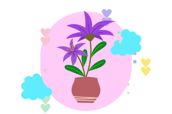 Flowers Pot Garden Circle Cloud Graphics and Illustrations Review