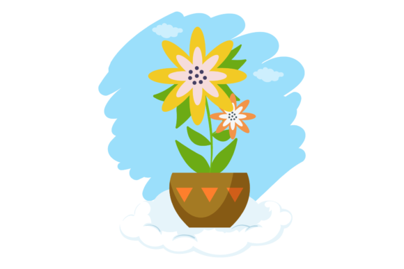 Flowers Pot Red Circle Cloud Style Review