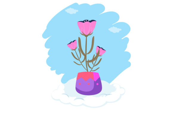 Flowers Pot Summer Cloud Style Graphics and Freebies Review