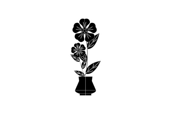 Flowers Pot Summer Garden Black Style Graphics Freebies