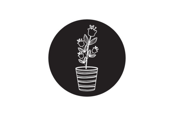 Flowers Pot White Line Style Graphics and Freebies Review
