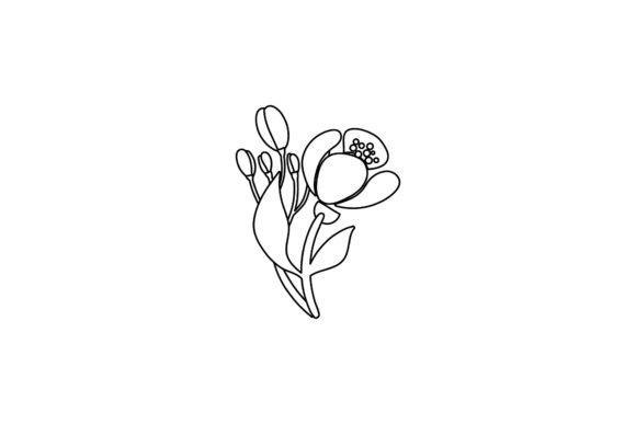Flowers Spring Icon Line Style Graphics and Freebies