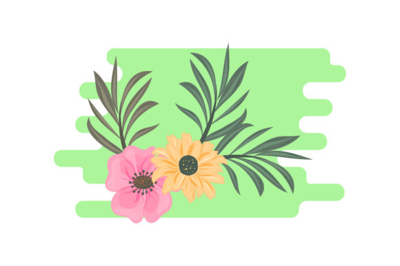 Two Flowers Vector Icon Graphics and Illustrations Review
