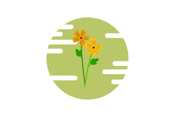 Two Yellow Flowers Icon: Graphics and Illustrations for Editorial Use
