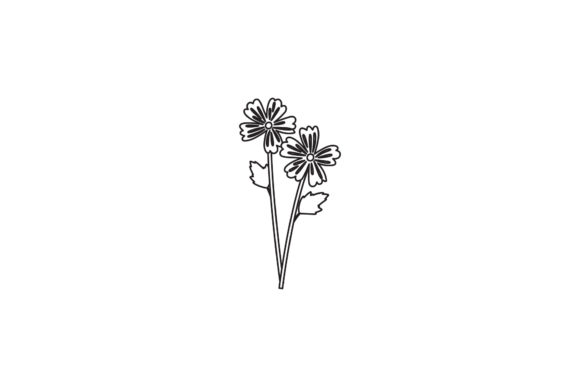 Two Yellow Flowers Icon Line Style Graphics Freebies Review